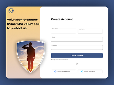 Veterans Day Volunteer Work Sign Up Page dailyui design ui ui design