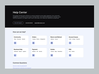 Help Center page branding design design exploration figma help help support page help center support ui ux webdesign website