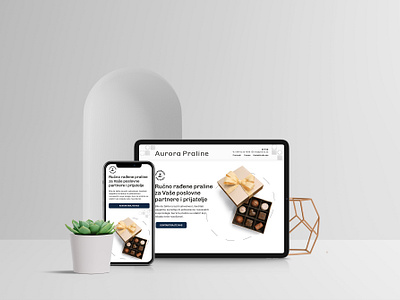 Landing page design for Aurora Pralines desing landing page web design