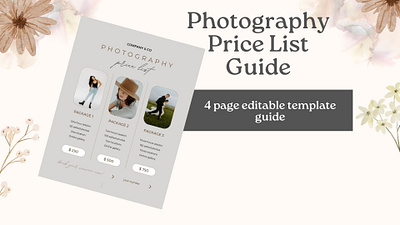 Minimalist Package Photography Price List Template flyer photography template