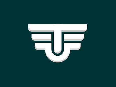 TU OR UT wing fly gabungan huruf logos sayap simpel tu unik ut