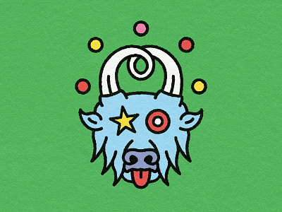 bullstar beer bull bullseye can cattle curl design eye horn illustration knockout label sight star steer tongue