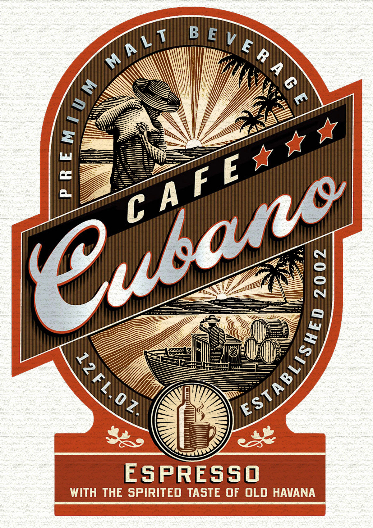 Cafe Cubano Packaging Illustrated by Steven Noble artwork branding cafe cubano design engraving etching illustration illustrator line art scratchboard steven noble woodcut