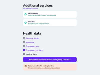 Account and service subscription overview account checkbox form missing data portal product design service subscription