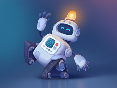 Robot character design game icon illustration robot