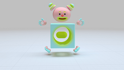 Cube Kid 3d abstract animation baby character clown color cube cute design game girl graphic design icon illustration kawaii kid motion graphics neon womp