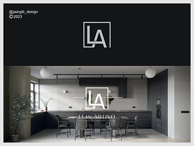 LA Monogram Logo Design abstract achitecture brand branding exterior geometric icon iconography interior logo logomark minimal nature retro set simple