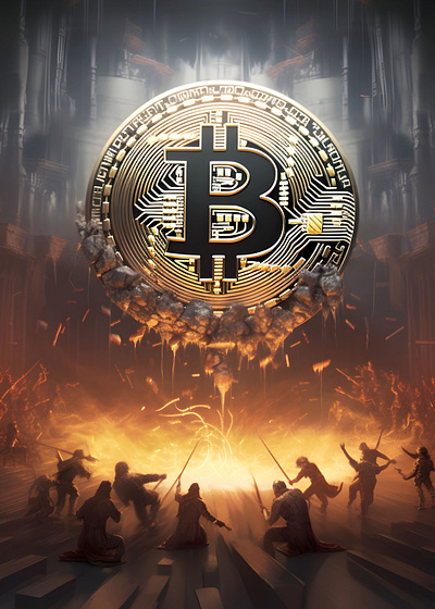 Bitcoin Battle battle epic illustration medieval