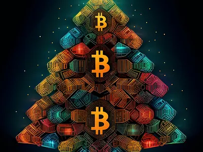 Bitcoin Christmas Tree christmas illustration santa claus tree