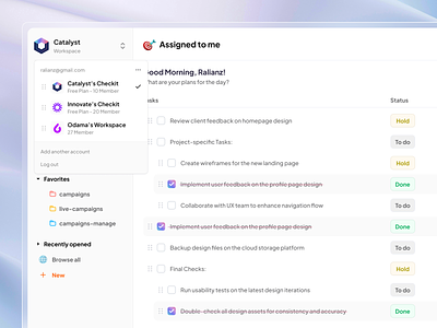 Checkit - Productivity App calendar clean dashboard design interface management app product design productivity saas scheduling task task manager timeline to do list todolist tool ui ux web design webapp