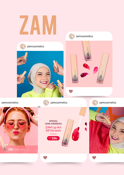 ZAM Cosmetics Social Media graphic design instagram social media