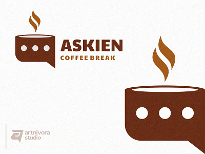 ASKIEN chat talk coffee dafe design illustration logo modern vector