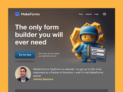 MakeForms roast form landing page makeforms roast