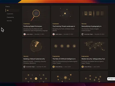 Filtering blogs dark mode design system filters product design web design