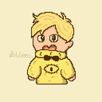 bill cipher pixel art (personified) illustration pixel art