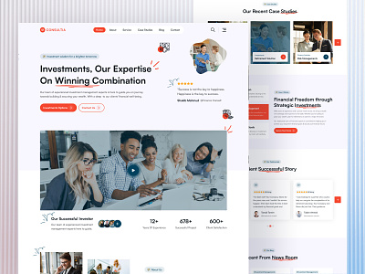 Investment Consulting Agency Landing Page UI agency colorful consultant consulting entrepreneur finance financial fintech fund investment investor landing page mentorship startup trade uiux web design website design
