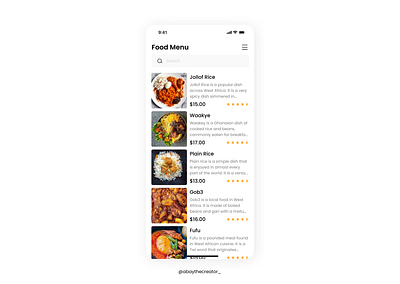 Food menu app design figma food menu mobile ui ux