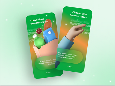 Onboarding Concept for Instacart Redesign - Daily UI 012 app branding dashboard design green groceries illustration instacart logo mobileapp onboarding orange ui uiux website