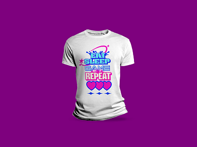 Eat, sleep, game,repeat funny tshirt design branding clothing design graphic design illustration logo typography