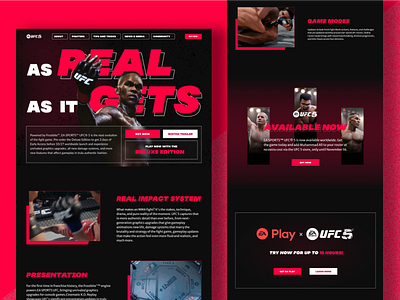 UFC Game Website Redesign Concept concept design creative market dailyui figma figma design figma designer game game website landing page redesign ufc ufc game ui ui design user interface design web design