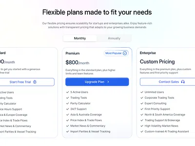 UI Pricing Section color design pricing ui ux web