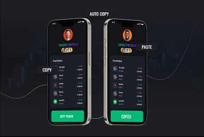 Copy Trader Mobile App Design app design app ui copy trader copy trader mobile app design forex forex trading moblie app traders app trading