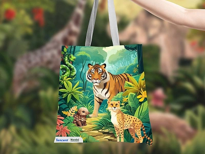 Tencent X Mandai Wildlife Reserve Totebag Design animals