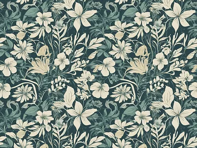 Botanical Beauty Pattern ai generative graphic design moregraphics pattern