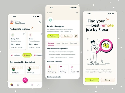 Job Finding Platform UI ai ai app app cv design employee illustration ios app job job app job finding app job platform job search ofspace qualifications remote job resume salary ui