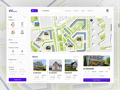 RealPick - Real Estate Dashboard buy buy house dashboard home house map real estate ui ui design ux ux design web design