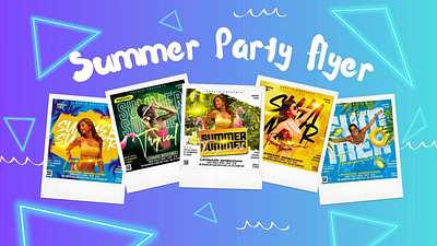 Summer Party Flyer graphic design spring