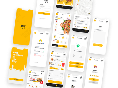 Hungry Haste - Food Delivery App - UI Design delivery app design fast food app food app food delivery app ui uiux ux