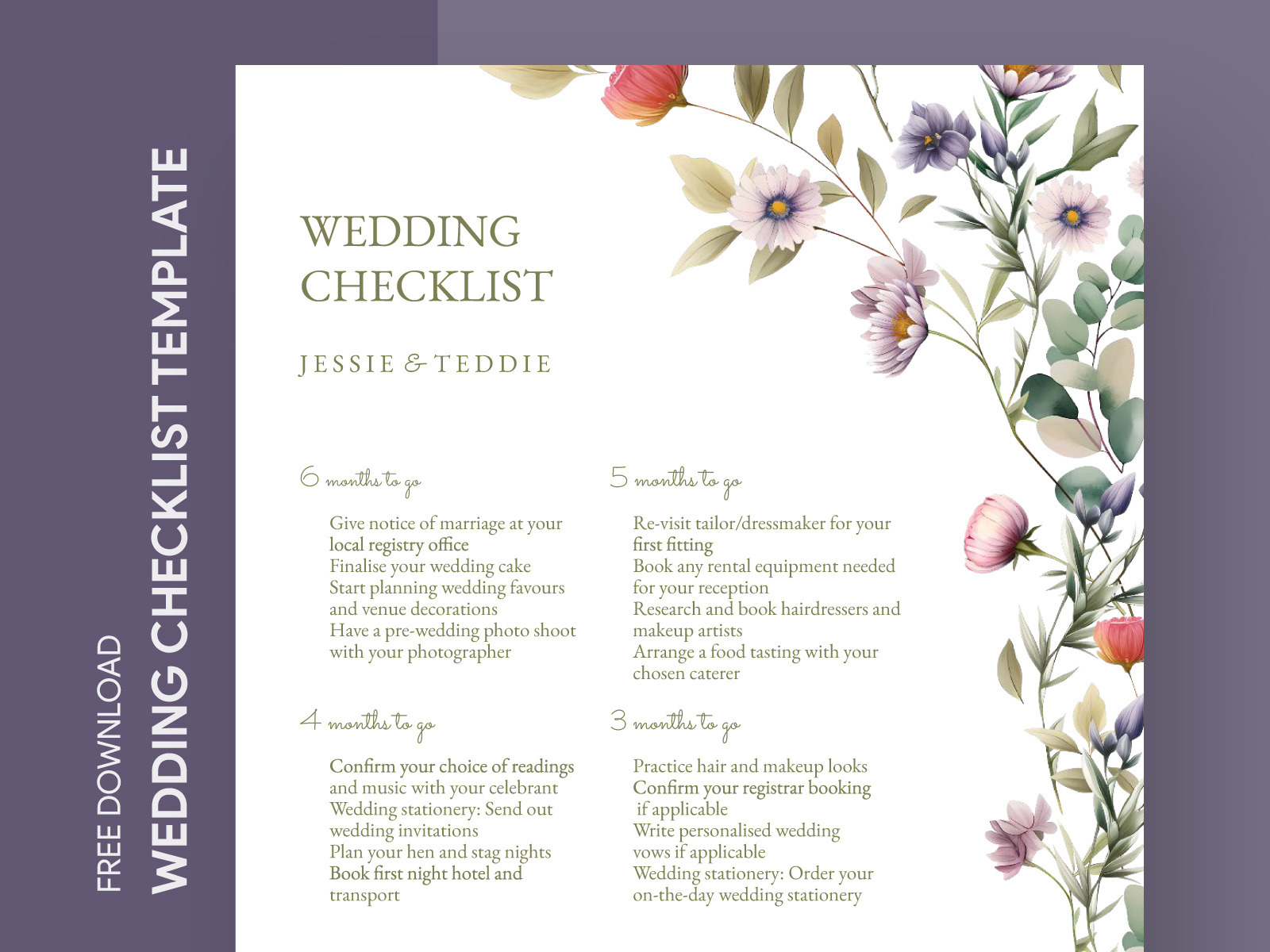 Spring Wedding Checklist Free Google Docs Template by Free Google Docs ...