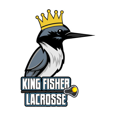 King Fisher Lacrosse 3d logo branding design fisher fisher lacrosse graphic design icon illustration king king fisher king fisher lacrosse king lacrosse lacrosse logo logodesign minimalist logo ui