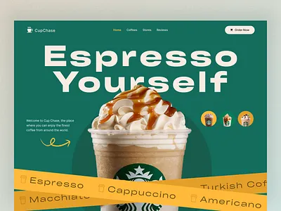 Coffee Shop Landing Page : Hero Exploration coffee design exploration hero landing page minimal ui ui design uidesign uiux ux web web design web header webdesign website website design