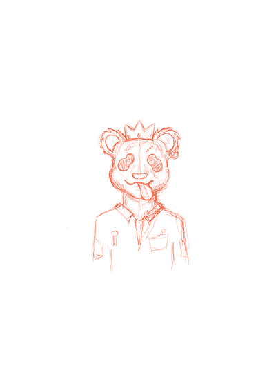 Panda Raw Sketch 2d graphic design illustratiob mascot sketch