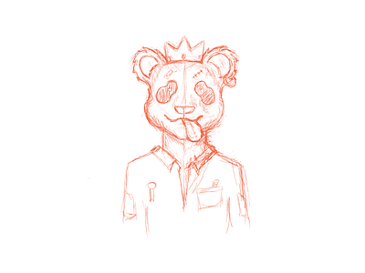 Panda Raw Sketch 2d graphic design illustratiob mascot sketch