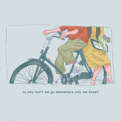 Somewhere only we know! illustration couple love