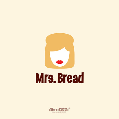 Mrs. Bread Logo bread food girl graphic design logo logodesign modern mrs negativespace simple unique women