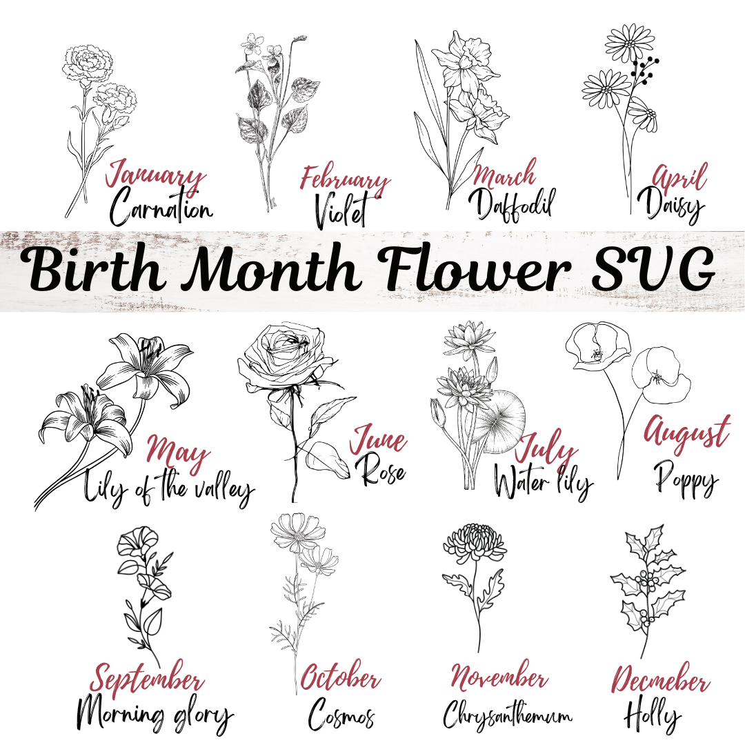 Birth month Flower SVG by Kartik Rai on Dribbble