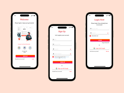 Daily UI Challenge - 001 001 1 app challenge daily ui daily ui day 1 day 1 design mobile app signup flow signup flow ui ui ux ux