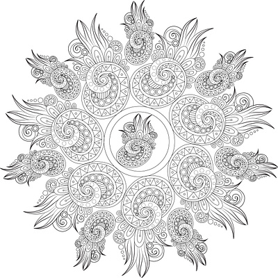 Adults Coloring page mandala background decor