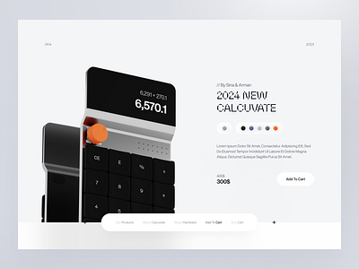 Calcuvate // calculator landing ui 3d branding calc calculator clean design desktop home page interaction landing landing page minimal motion product design ui ux web design