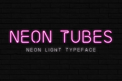 Neon Tubes - Neon Light Font argon branding design display font elegant fashion fluorescent font illustration incandescent light neon sans serif serif font sign tube typeface ui