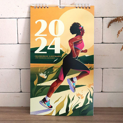 It's 2024! X Andressa Meissner activities calendar characters exercise people sport yoga