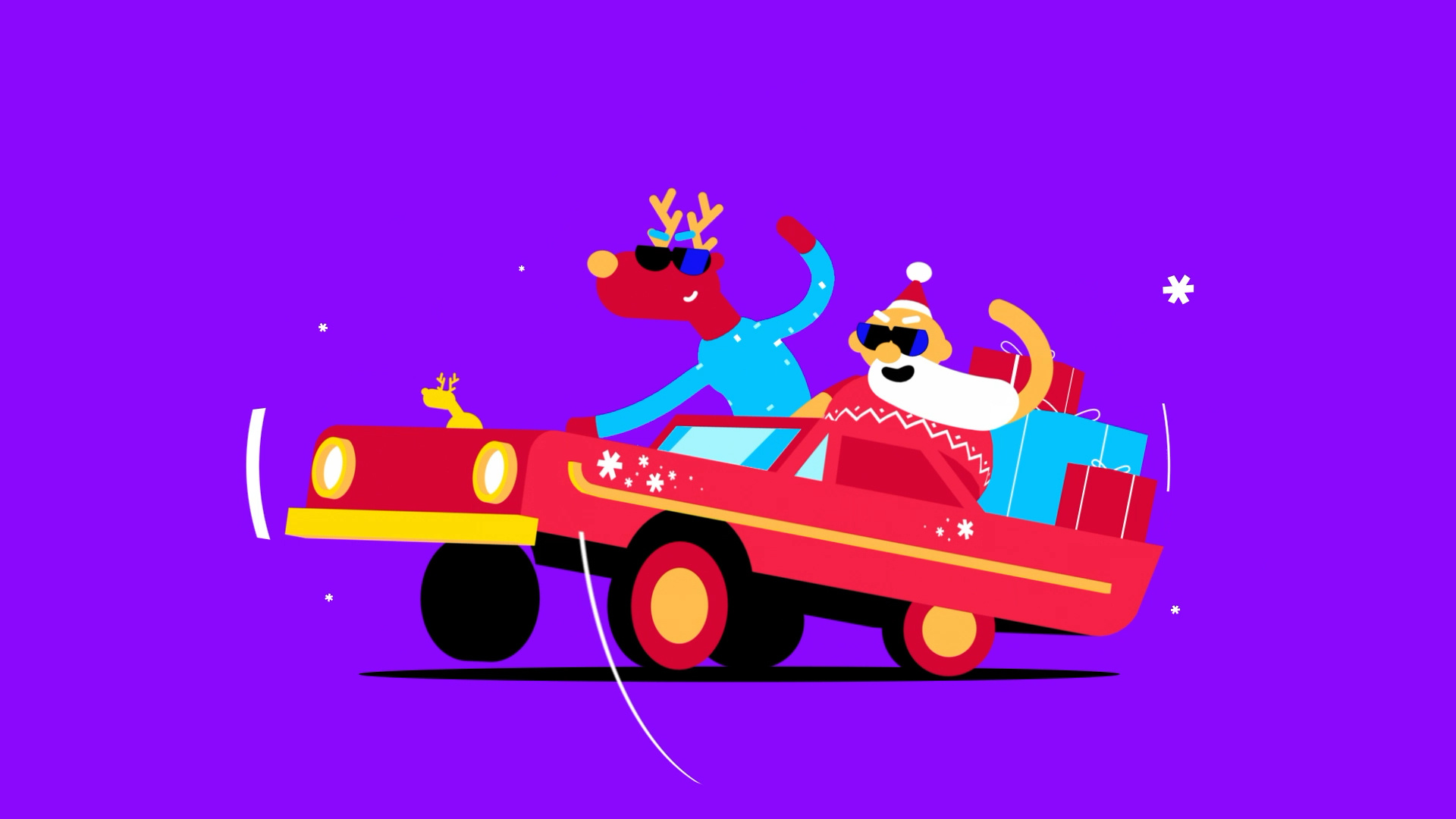 OKOO /// LOWRIDER ae after effects animation car christmas gif loop lowrider reindeer santa xmas