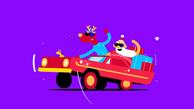 OKOO /// LOWRIDER ae after effects animation car christmas gif loop lowrider reindeer santa xmas