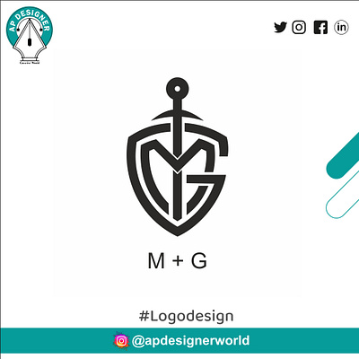 M + G logo design style 3d designer graphic design logo logodesign