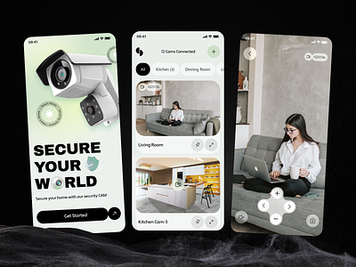 Smart Home Security Camera App Design android app design camera camera app cameras cctv home home security ios mobile app monitor security security app security camera sensor smart smart home technology user experience user interface