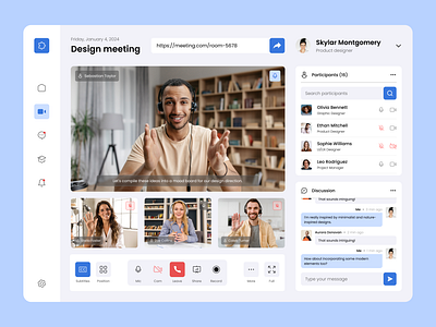 Online Meeting Dashboard call dashboard face to face figma meet online meeting real time site ui ux video conference web design zoom